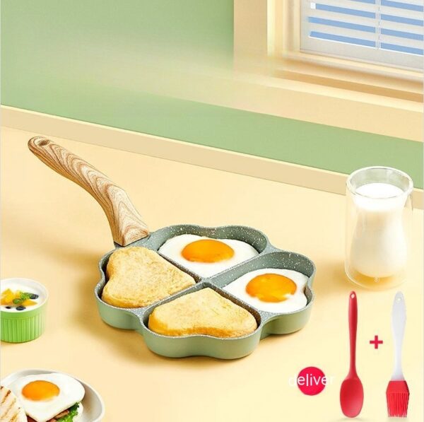 Durable Aluminum Four-Hole Frying Pan, Non-Stick Cooking Pan for Multiple Items, Ideal for Eggs and Pancakes