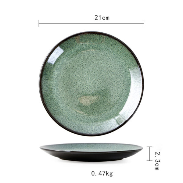 Japanese Vintage Ceramic Plate, Flat Plate for Creative Dishes, Ideal for Stylish Table Settings