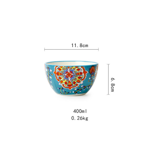 Elegant Green Peacock Ceramic Tableware for Western Cuisine, Stylish Household Tableware Set with Peacock Design, Unique Ceramic Dishes for Western Food