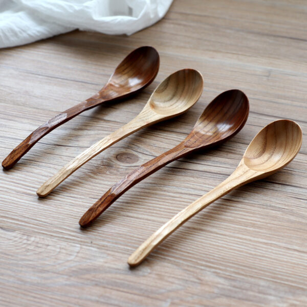 Creative Hammered Wooden Curved Spoon Tableware, Artistic Wooden Spoons for Unique Dining, Handcrafted Hammered Curved Spoons