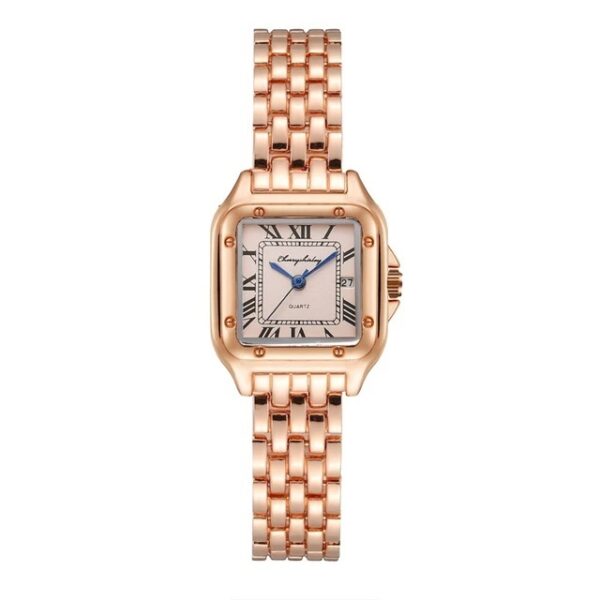 Fashionable Stainless Steel Square Couple Quartz Watch, Elegant Simple Design Stainless Steel Quartz Watch for Couples, Stylish Square Stainless Steel Quartz Watch for Couples