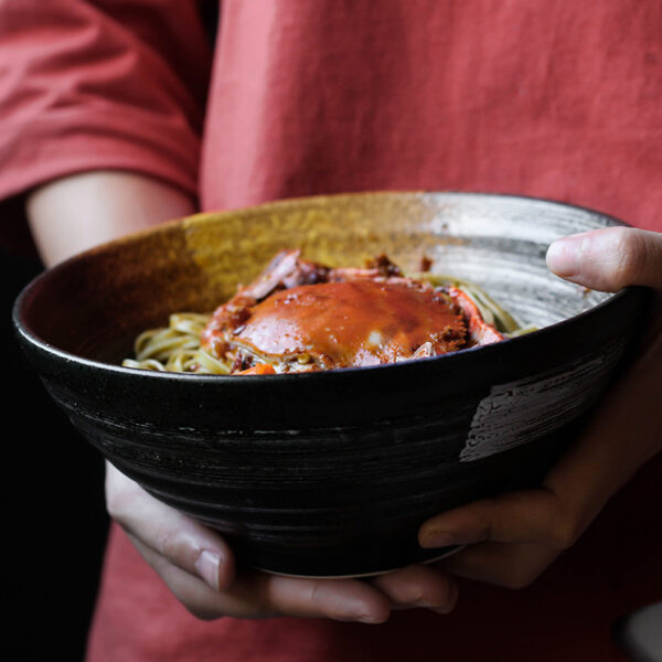 Vintage-Inspired Ceramic Soup Bowl, Retro Design Tableware Bowl with Hat and Trumpet Shape, Unique and Stylish Soup Bowl for Dining