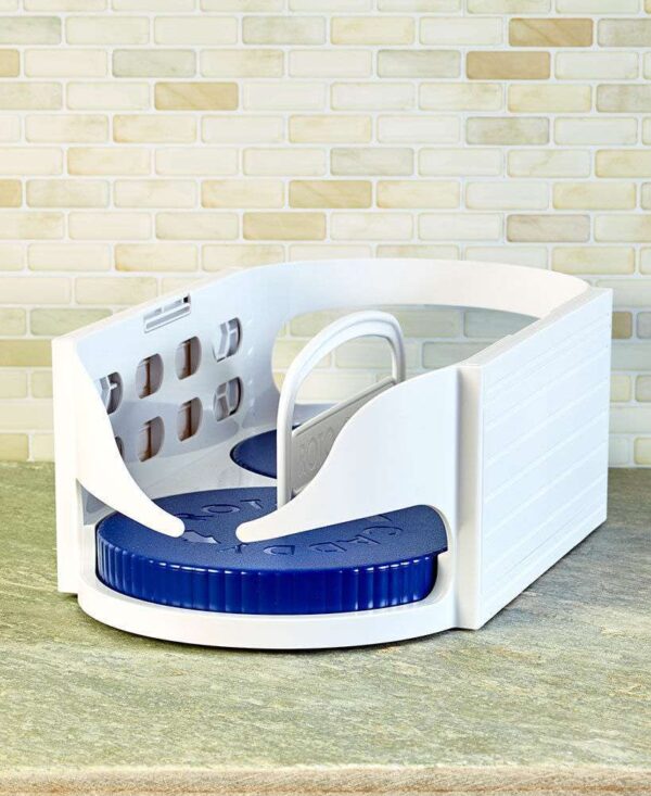 Double Roller Rotating Storage Box for Bathroom and Kitchen, Multi-Function Roto Caddy, Swivel Organizer Rack