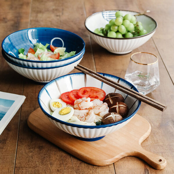 Ceramic Japanese Tableware, Household Hat Noodle Bowl, Stylish and Functional Asian Dining Bowl