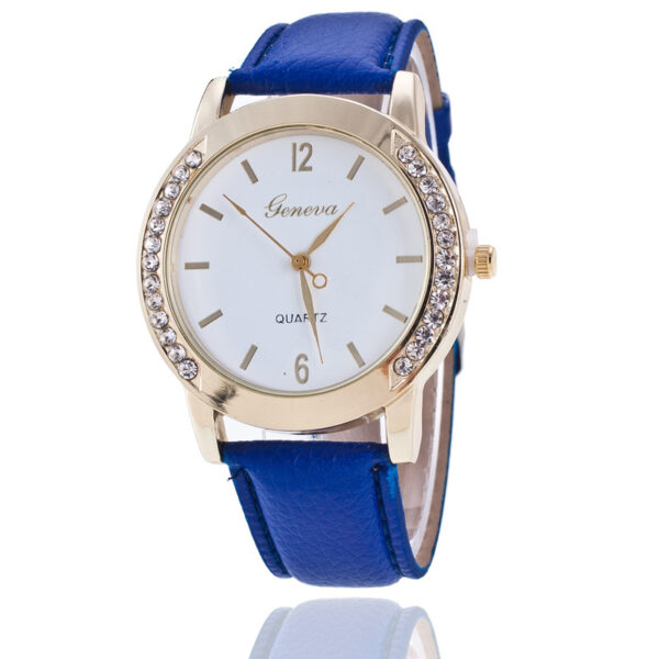 Geneva Diamond Quartz Watch for Women, Elegant Geneva Quartz Watch with Diamond Accents, Stylish Women's Diamond Geneva Quartz Watch