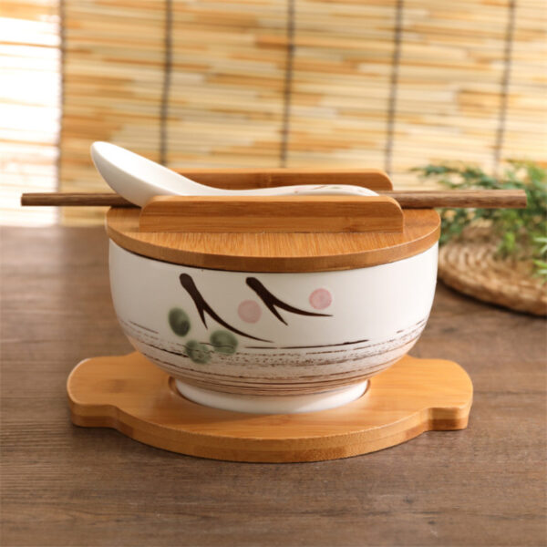 Japanese Bowl Instant Noodles Tableware Dining Room Tableware, Traditional Japanese Noodle Bowls, Ceramic Instant Noodle Bowls for Dining