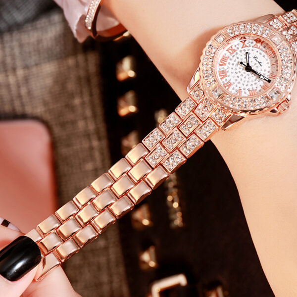 Women's Fashion Simple Rhinestone Alloy Quartz Watch, Elegant Rhinestone Alloy Quartz Watch for Women, Stylish Women's Quartz Watch with Rhinestone Details