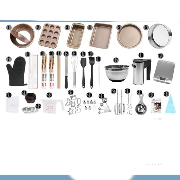 Full Set Oven Cake Mold Pan and Pizza Plate, Comprehensive Baking Tools Set, Essential Mold and Plate Set for Home Baking