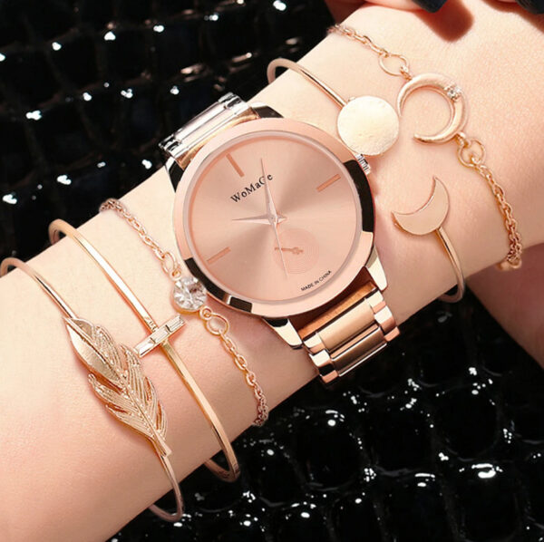 Popular Women's Business Quartz Watch with Bracelet Suit, Elegant Business Quartz Watch for Women with Matching Bracelet