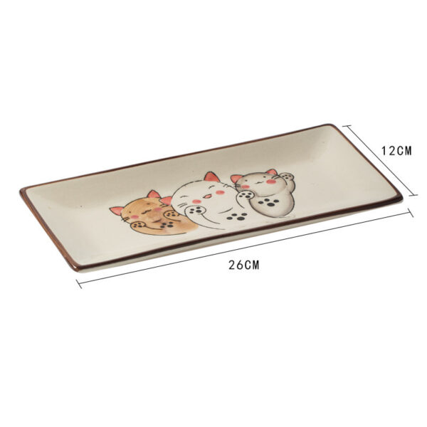 Underglaze Creative Tableware Rectangular Ceramic Cooking Sushi Plate, Artistic Underglaze Rectangular Sushi Plates, Creative Ceramic Sushi Plates for Cooking