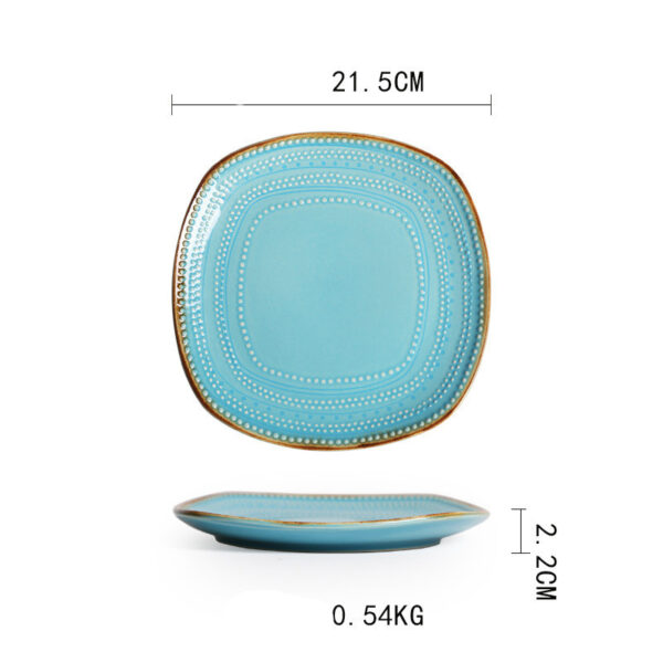 Four-Piece Set Creative Embossed Ceramic Tableware, Elegant Salad Bowls Set, Unique Embossed Design Tableware