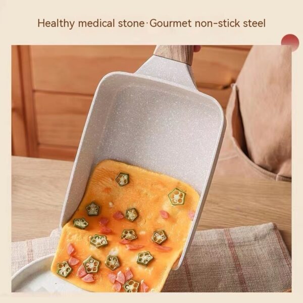 Non-Stick Medical Stone Breakfast Pan, Household Cooking Pan for Healthy Meals, Durable Stone Coated Pan