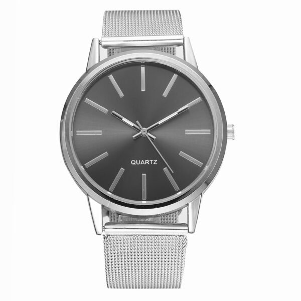 Korean-Style Ultra-Thin Stainless Steel Quartz Watch, Simple and Elegant Ultra-Thin Quartz Watch with Stainless Steel Band, Stylish Korean-Inspired Ultra-Thin Stainless Steel Watch