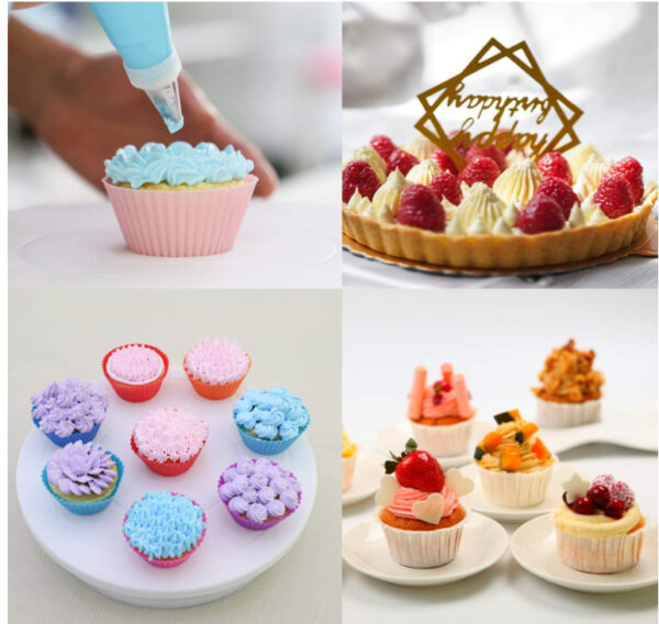 Decorating Tools Kit with Revolving Cake Stand, Complete Baking Supplies Set for Cake Decoration, Professional Cake Decorating Kit