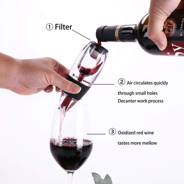 Portable Wine Aerator and Decanter for Red and White Wine, Fast Decanter Filter for Enhancing Wine Flavor, Whisky and Wine Aerator for Parties and Home Use