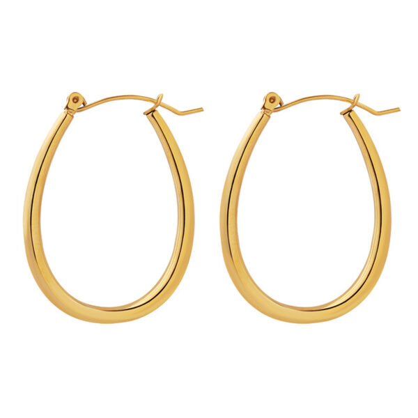 Elegant Titanium Plated 18K Gold U-shaped Earrings, Stylish U-shaped 18K Gold Plated Titanium Earrings, Modern Titanium Gold U-shaped Earrings