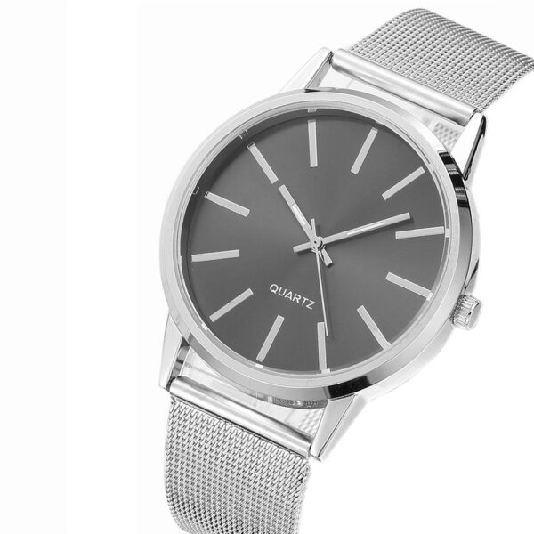 Korean-Style Ultra-Thin Stainless Steel Quartz Watch, Simple and Elegant Ultra-Thin Quartz Watch with Stainless Steel Band, Stylish Korean-Inspired Ultra-Thin Stainless Steel Watch