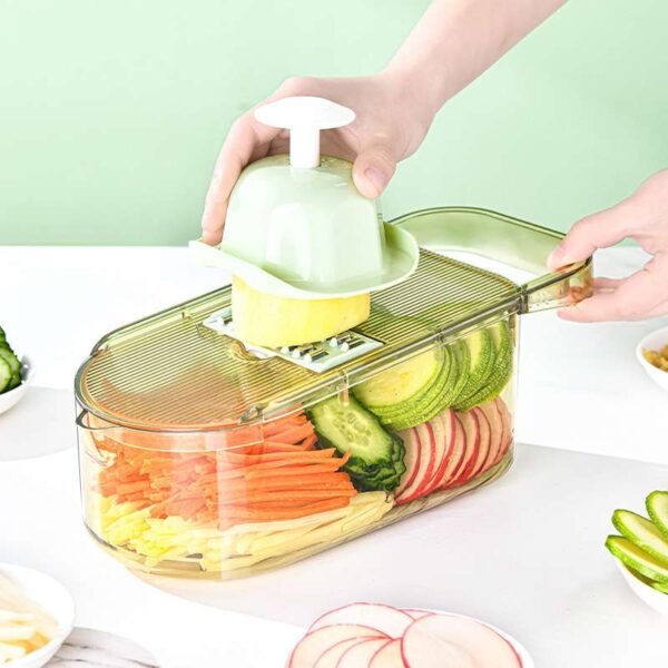 Steel Blade Vegetable Cutter and Slicer for Kitchen, Multifunction Potato Slicer and Fruit Chopper, Kitchen Gadgets for Dicing, Slicing, and Grating Vegetables