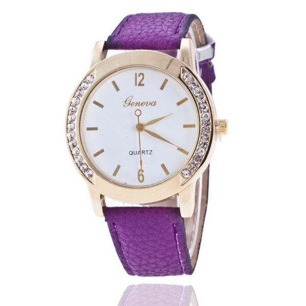 Geneva Diamond Quartz Watch for Women, Elegant Geneva Quartz Watch with Diamond Accents, Stylish Women's Diamond Geneva Quartz Watch