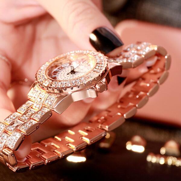 Women's Fashion Simple Rhinestone Alloy Quartz Watch, Elegant Rhinestone Alloy Quartz Watch for Women, Stylish Women's Quartz Watch with Rhinestone Details