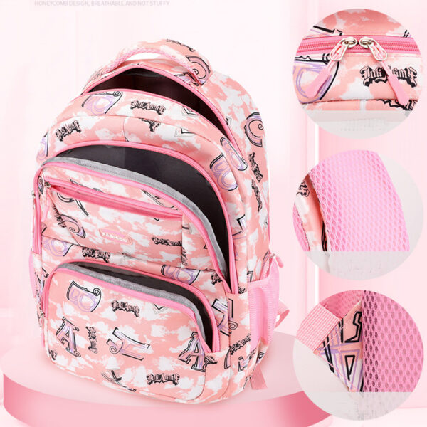 New Letter Print Backpack with Pencil Case, Fashionable Sweet Schoolbag for Primary School Students, Stylish Backpack for Girls and Boys