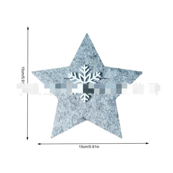 Festive Gray Five-Pointed Star Tableware Cover for Christmas, Decorative and Practical Holiday Table Accessory