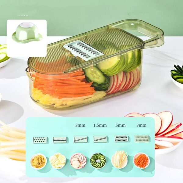 Steel Blade Vegetable Cutter and Slicer for Kitchen, Multifunction Potato Slicer and Fruit Chopper, Kitchen Gadgets for Dicing, Slicing, and Grating Vegetables