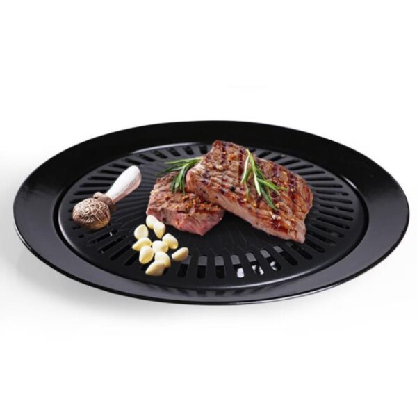 Outdoor Portable Round Barbecue Pan, Korean Non-Stick Baking Pan, Ideal for Barbecue and Outdoor Cooking