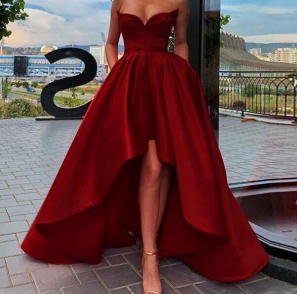 Ladies' Evening Dress, Sexy Tube Top Satin Gown, Elegant Satin Tube Top Dress