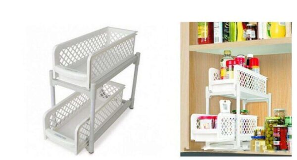 Versatile Bathroom and Kitchen Storage Rack, Wall-Mounted Storage Solution, Space-Saving Organizer for Home Use