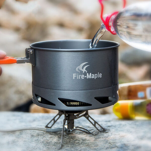 Heat Exchanger Pot and Kettle Cookware Set, Camping Hiking Picnic Tableware, Portable Outdoor Cooking Equipment