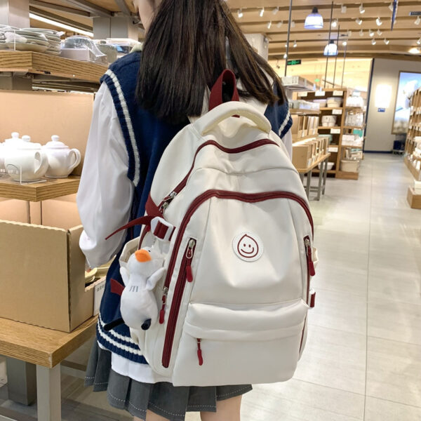 Korean Fashion Color Block Backpack, Ins Style Schoolbag for Junior High and College Students, Trendy Color Matching Backpack for Students