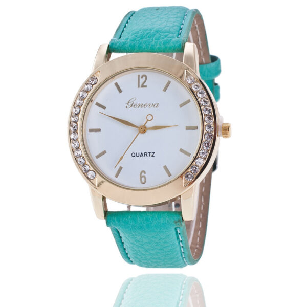 Geneva Diamond Quartz Watch for Women, Elegant Geneva Quartz Watch with Diamond Accents, Stylish Women's Diamond Geneva Quartz Watch