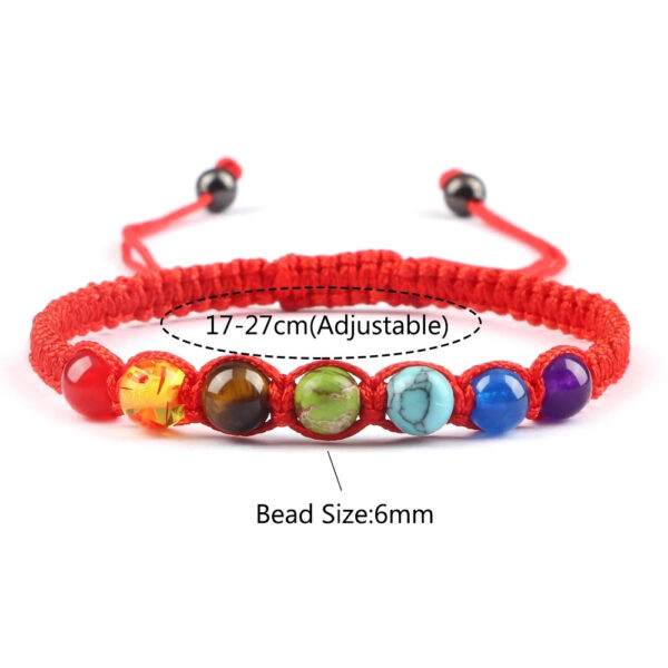 6MM Colorful Natural Stone Ball Bracelet Adjustable, Hand-Woven 6MM Colorful Stone Bracelet, Cross-Border 6MM Natural Stone Adjustable Bracelet