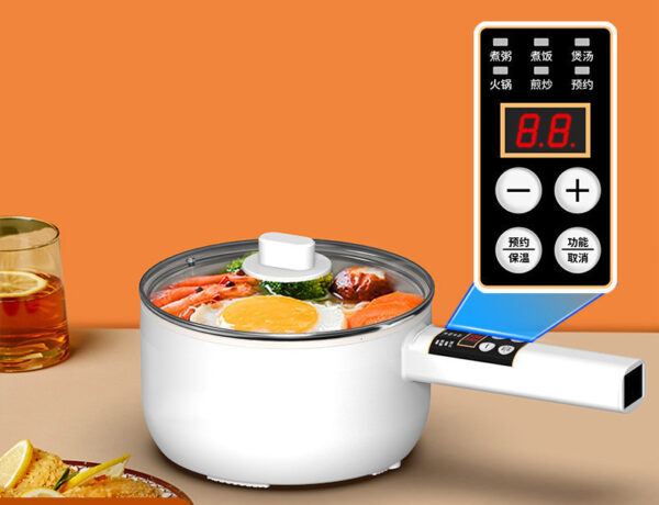 Student Dormitory Electric Cooker, Small Multifunctional Hot Pot, Long Handle Electric Frying Pan for Easy Cooking