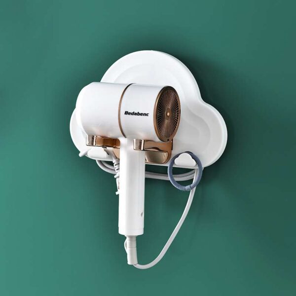 Non-Perforated Foldable Hair Dryer Hanger, Space-Saving Bathroom Organizer, Convenient Hair Dryer Storage