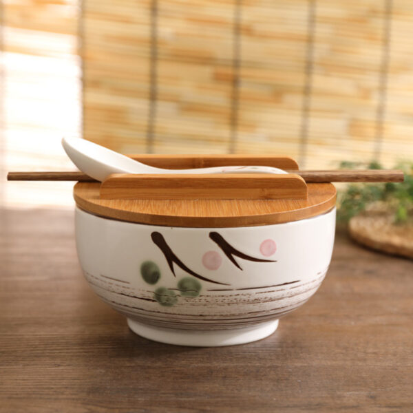 Japanese Bowl Instant Noodles Tableware Dining Room Tableware, Traditional Japanese Noodle Bowls, Ceramic Instant Noodle Bowls for Dining