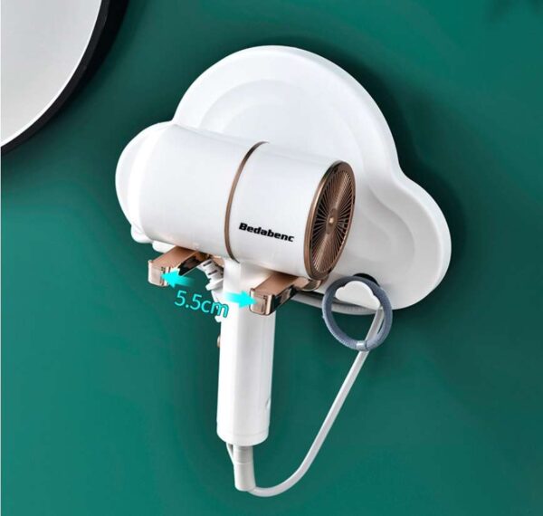 Non-Perforated Foldable Hair Dryer Hanger, Space-Saving Bathroom Organizer, Convenient Hair Dryer Storage