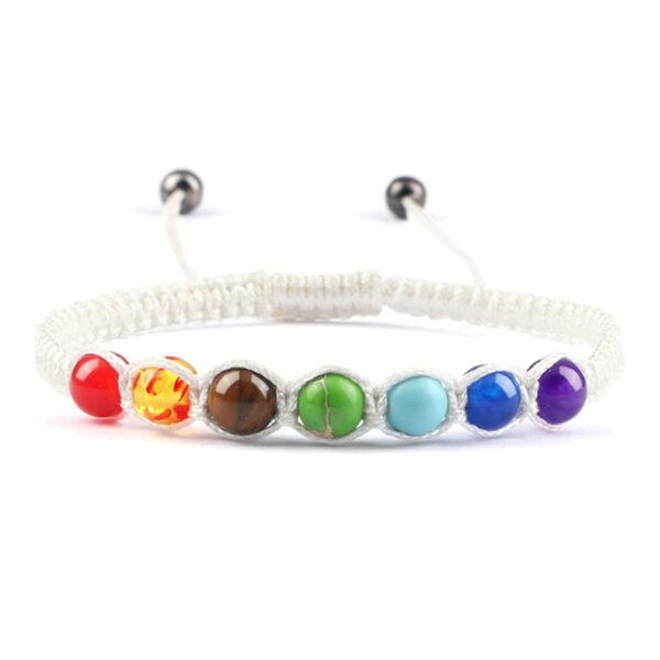 6MM Colorful Natural Stone Ball Bracelet Adjustable, Hand-Woven 6MM Colorful Stone Bracelet, Cross-Border 6MM Natural Stone Adjustable Bracelet