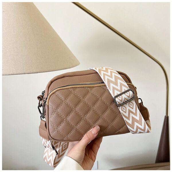 Diamond Pattern Soft Leather Shoulder Messenger Bag, All-Match Leather Messenger Bag, Stylish Soft Leather Shoulder Bag