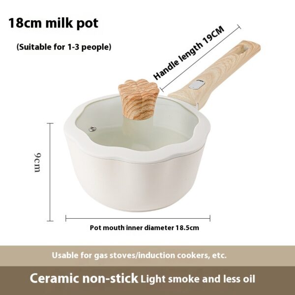 Household Magnolia Ceramic Non-Stick Pan, Elegant Design with Superior Non-Stick Surface, Ideal for Everyday Cooking