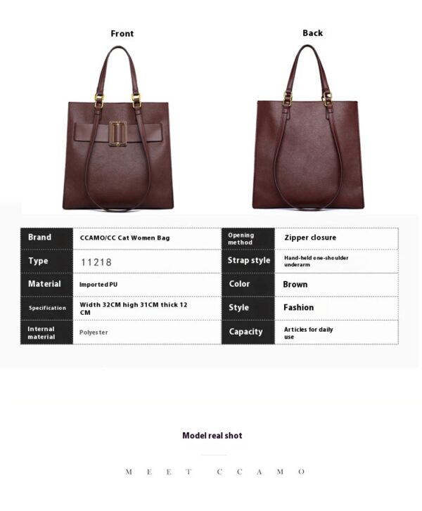 Trendy High-Grade Fashion Tote, Vertical Square Shoulder Handbag, Stylish High-End Square Tote Bag